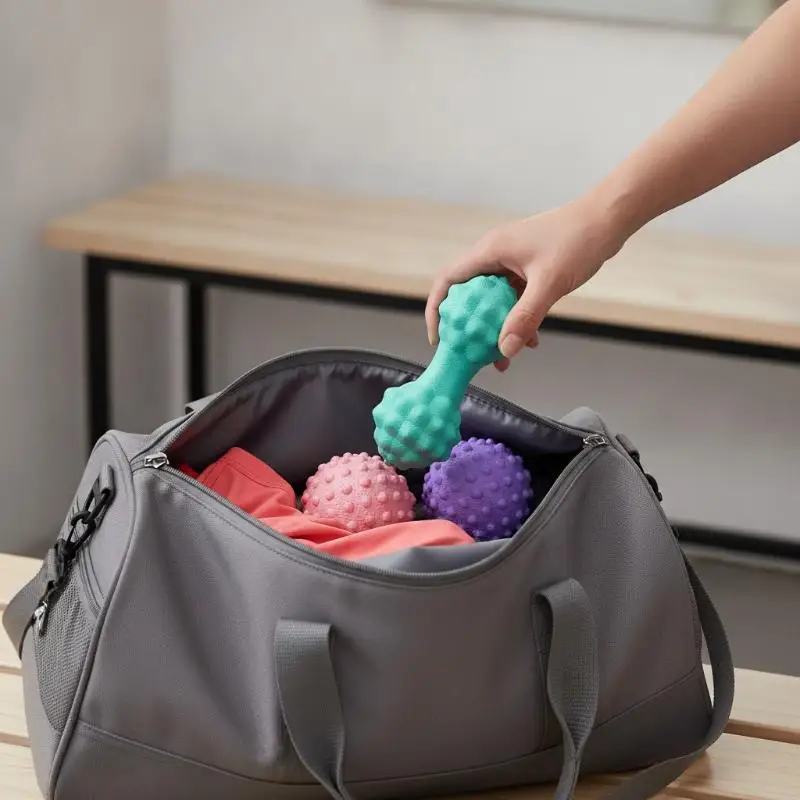 Faszien-Massageball mit Erhöhten Punkten, Yoga-Übungsball für Taille, Rücken, Fuß, Muskelentspannung, Haltungskorrektur, Fitness-Tool – Detail 11