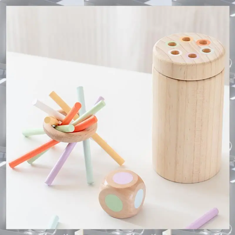 Kid Colorful Wooden Stick Balance Toy Educational Matching Fine Motor Skills Color Sorting Sensory Toys For Toddler