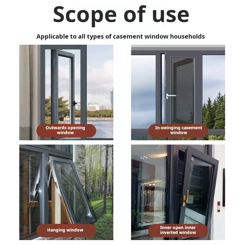 1PCS 304 Stainless Steel Inner Outer Casement Window Limiters Window Locks Fixing Links Windbreakers Door Window Accessories