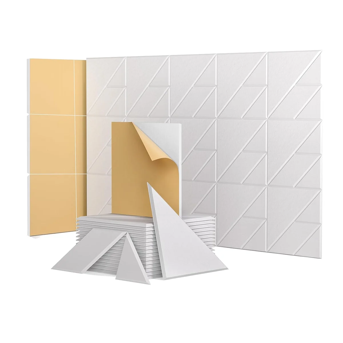 12 Pack Soundproof Wall Panels, 12x12x0.4Inch Self-Adhesive Sound Proof Panels Acoustic Panels for Home, Office