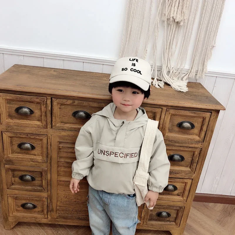 Winter Kids Clothes Boys Girls Parkas Velvet Hooded Letter Printed Beige Gray Coat Baby Thick Outerwear Casaco Inverno Infantil