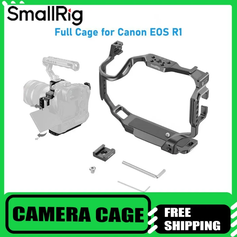 SmallRig Full-Cover Camera Cage for Canon EOS R1 Built-in Quick Release Plates for Arca-Swiss Detachable Cold Shoe Mount 5413
