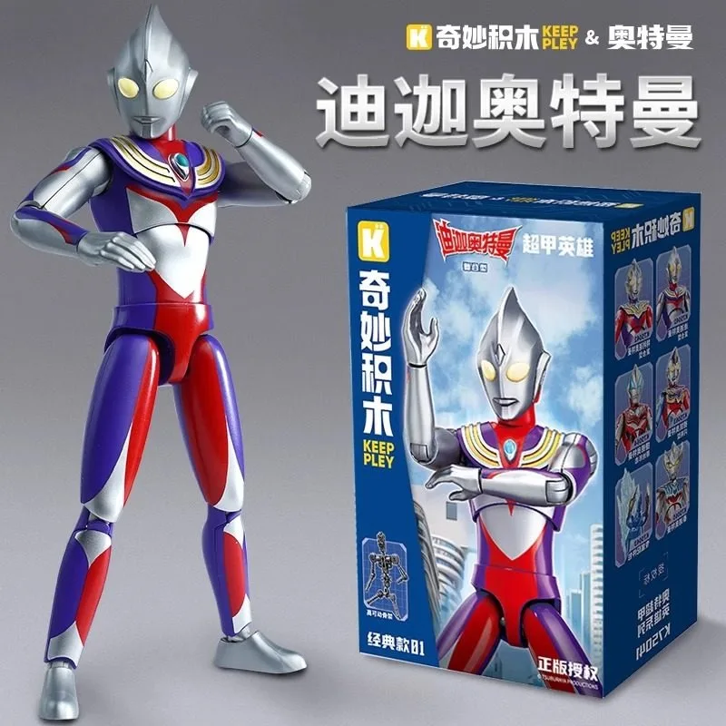 

Keeppley Ultraman Tiga Super Armor Hero Series Строительные блоки Игрушка для мальчиков Креативные кирпичи Подарок