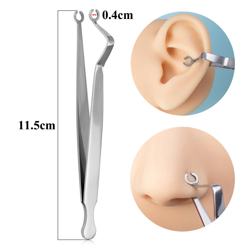 Chirurgenstahl Zange Körper Piercing Werkzeug Zange Nadel Rohr Klemme Pinzette Öffnen Schließen CBR Ring Zange Ohr Bauch Nase Pierc Werkzeuge