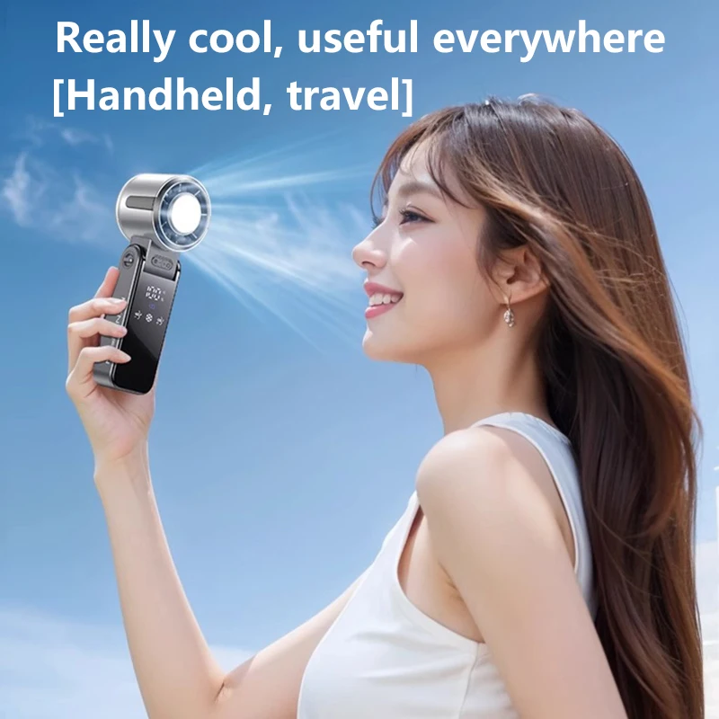 Xiaomi Refrigeration Turbo Fan High-speed Violent Electric Mini Handheld Fan USB Rechargeable Portable Fan LED Digital Display