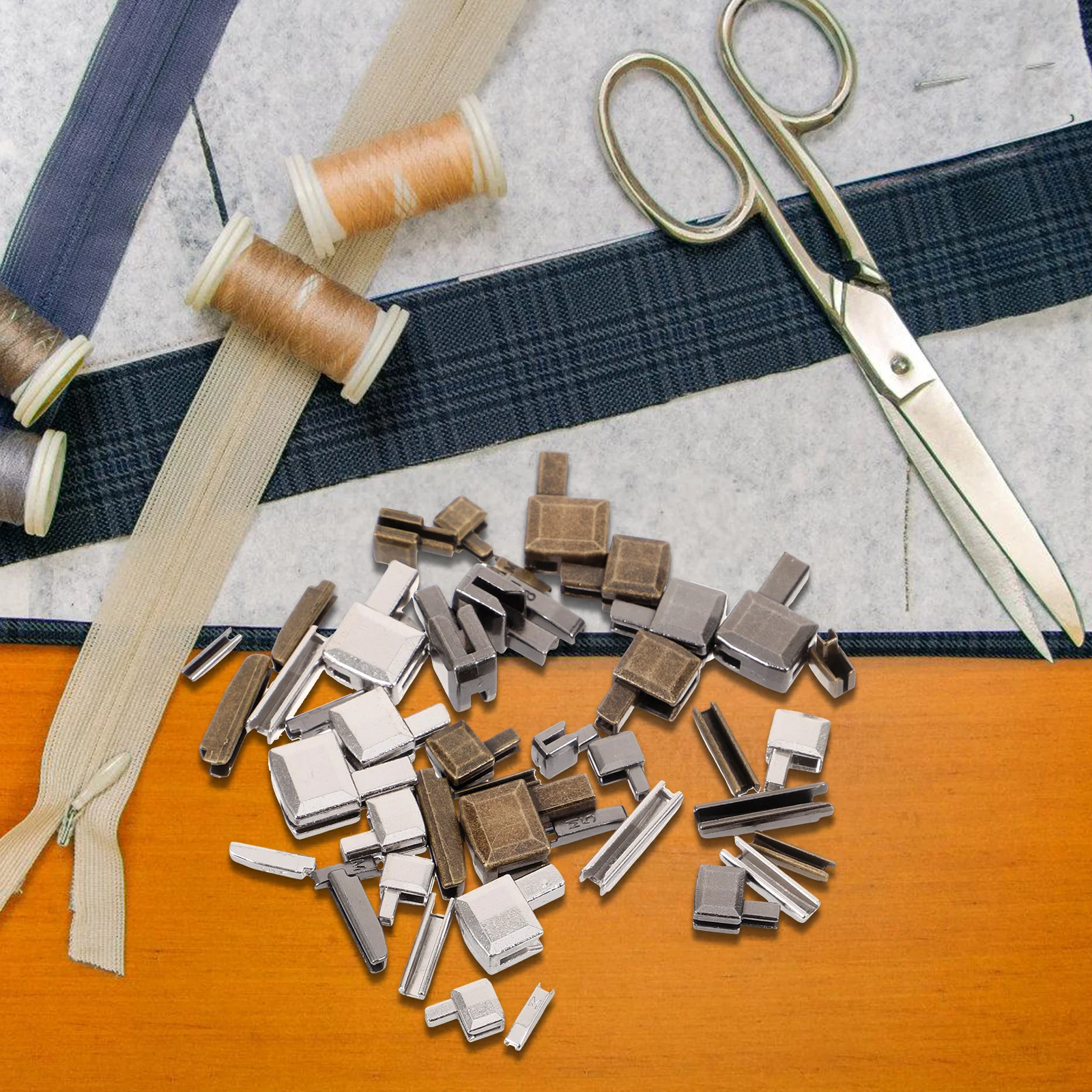 

1Set Metal Zipper Repair Kit Durable Alloy Stops Replacement Zipper Slider Repair for Clothes Jackets Bags Backpacks Tent