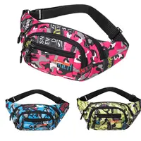 Waterproof Waist Bag Korean-style High-capacity Outdoor Sports Fanny Pouch Canvas Child Banana Bag for Girls Kids Bag 3