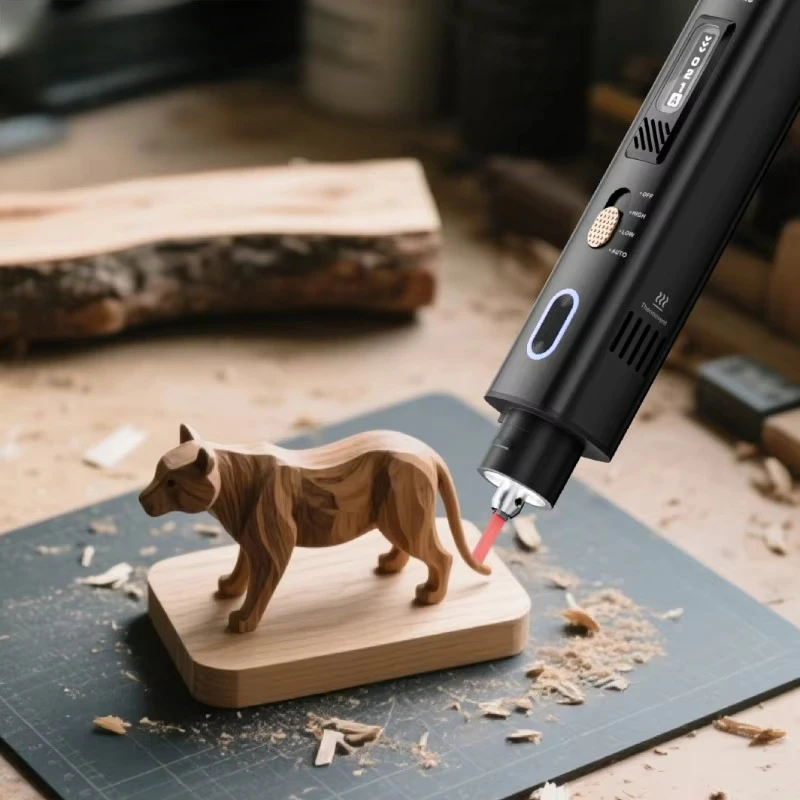 قلم نحت كهربائي صغير محمول لنقش الصوت بالموجات فوق الصوتية DIY لأعمال النجارة المنزلية