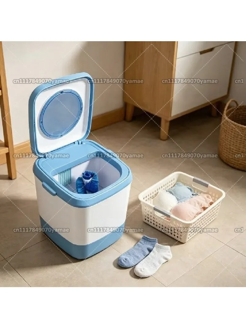 Portable Compact 2 In 1 Mini Laundry Washer Spinner Small Washing Machine For Socks Underwear Shoe Daily Cleaning Accessory