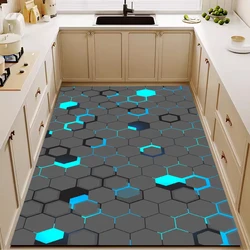 Impermeável Scrubable Kitchen Floor Mat, Tapete de PVC Scrubable, Sujo resistente, Oil-Proof, Casa Varanda Tapete, Tapete leve, Moda de luxo