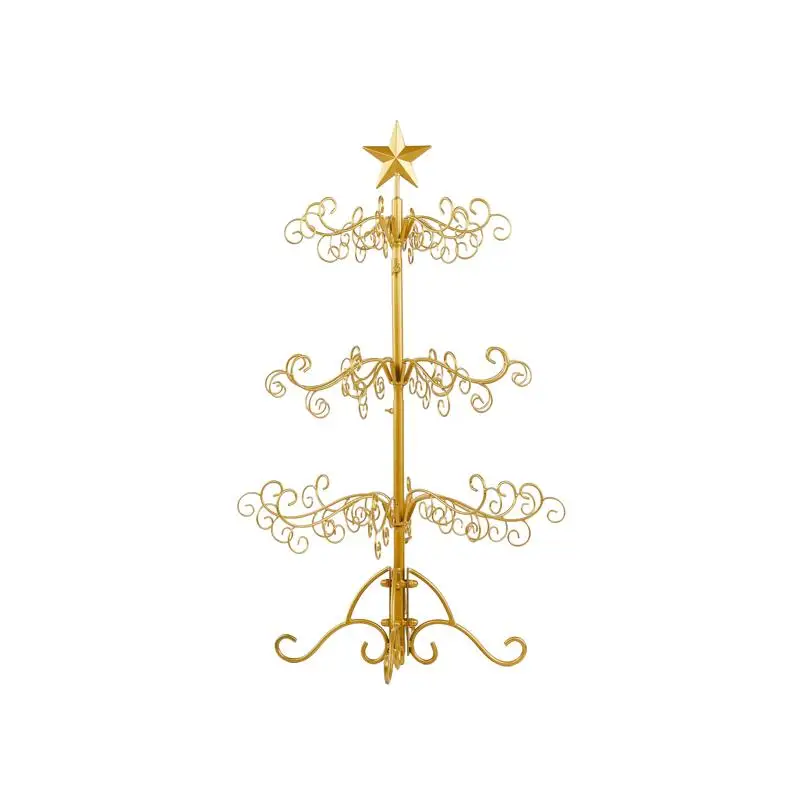 

3ft Wrought Iron Christmas Tree Stand, Metal Ornament Display Holder for Holiday & Home Decor, Indoor/Outdoor Decoration