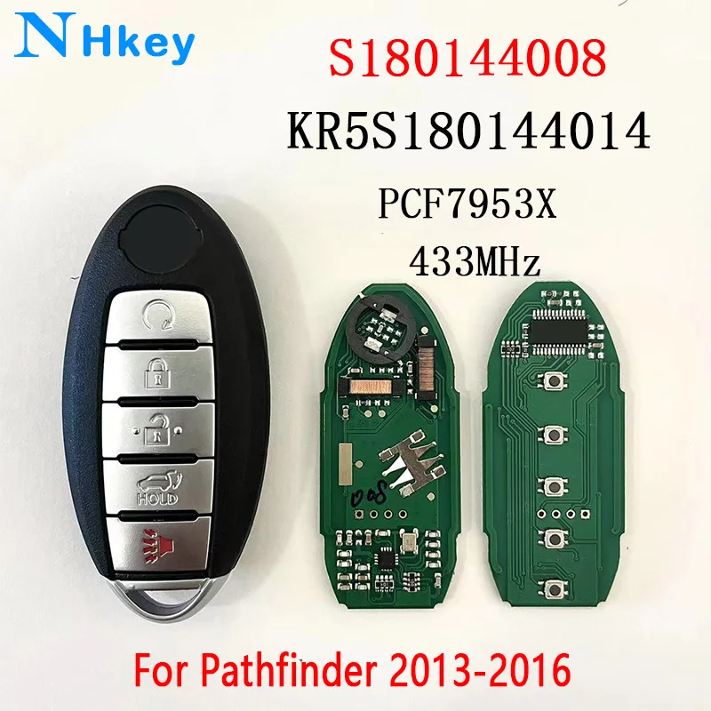 NHkey OriginalRemote Car Key 433.92Mhz For Nissan Pathfinder Platinum Murano 2013-2016 KR5S180144014 S180144008