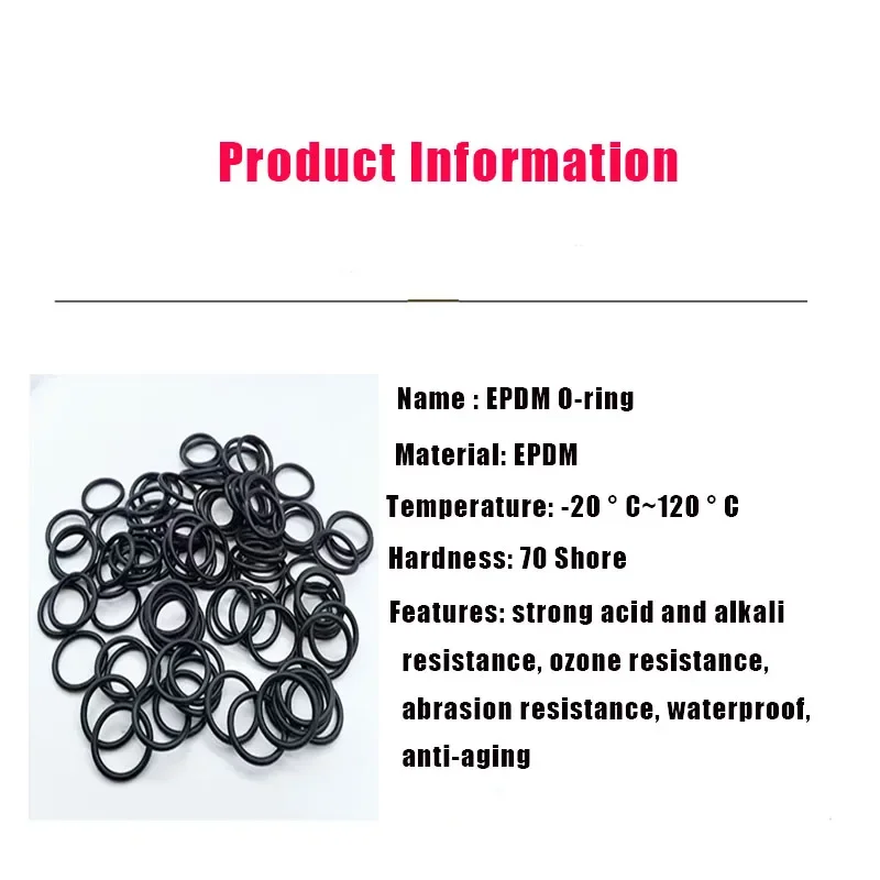 EPDM sealing O-ring CS4.0/5.0mm, resistant to strong corrosion and high temperature, high-quality sealing O-ring