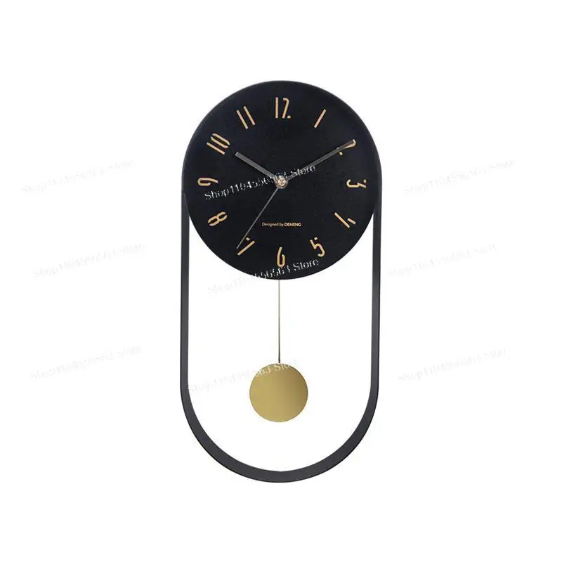 Internet celebrity gourd wall clock living room home fashion wall hanging no punching calendar clock light luxury modern