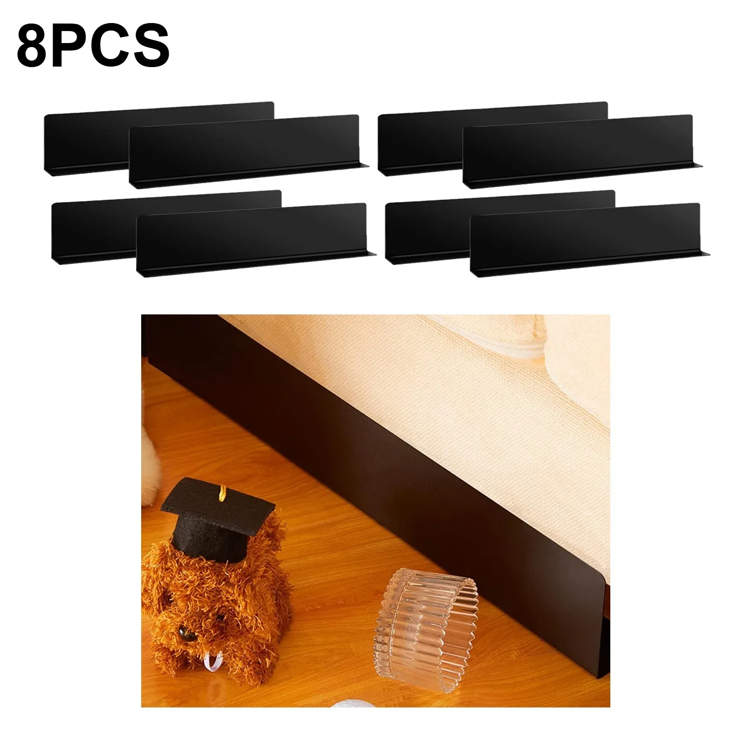 

Блокиратор для мебели под диваном, 8 шт., черные регулируемые заглушки для зазоров, легко устанавливаются, предотвращают попадание игрушек и животных
