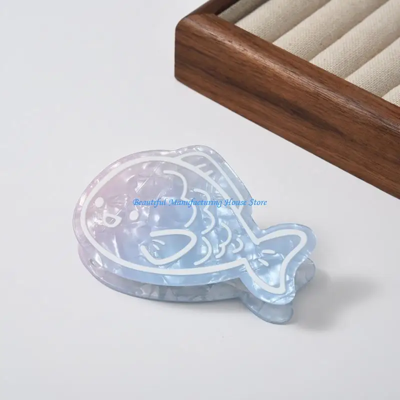E56A Resort Hair Clip Acrylic Design Lightweight Barrettes for Vacation Outfits