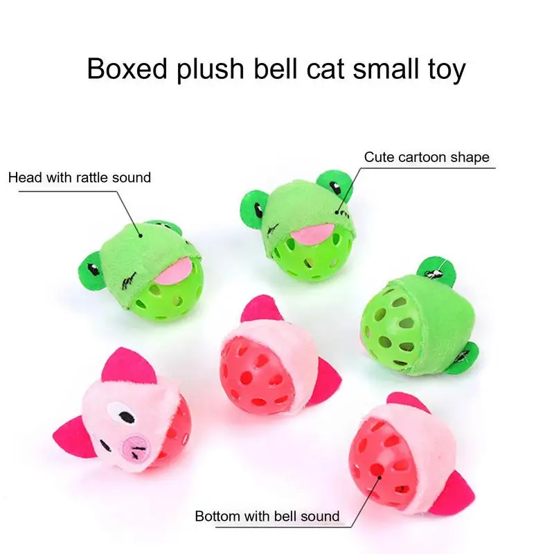 Cat Interactive Chew Toy Cute Kitten Sensory Teething Toys With Sound Pet Interaction Chewing Balls For Training Playing