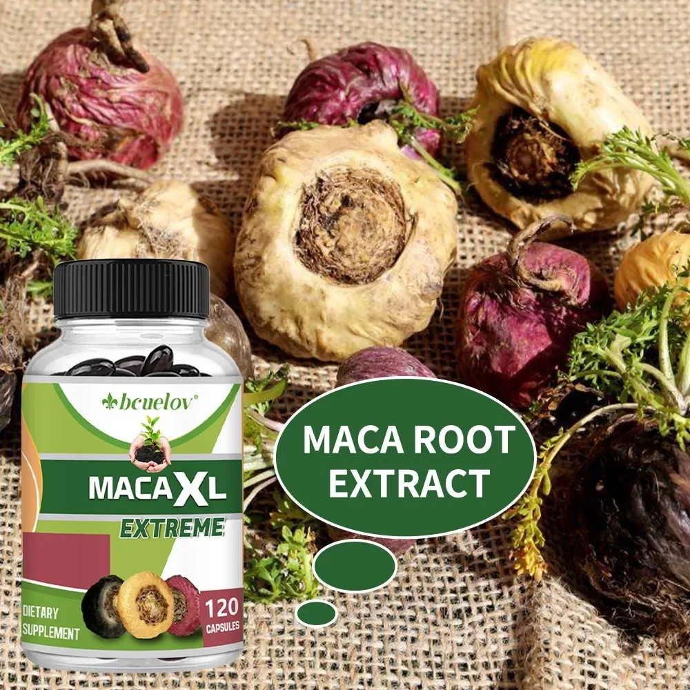 مستخلص جذور الماكا العضوي، 1000 ملجم، يدعم الأرداف وكمال الأجسام، مكمل الطاقة، نمو العضلات، للرجال والنساء