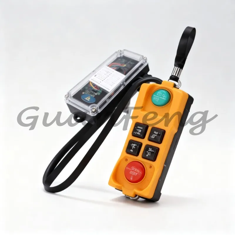 4 Way Wireless Crane Remote Control 220V, 100m Control Range Shockproof Wireless Hoist Remote Controller for Electric Hoist