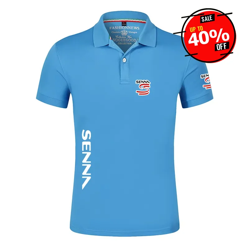 2025年夏-アイルトン・セナ-ロゴプリント-無地-高品質-半袖tシャツ-メンズ-カジュアル-通気性-軽量-ポロシャツ