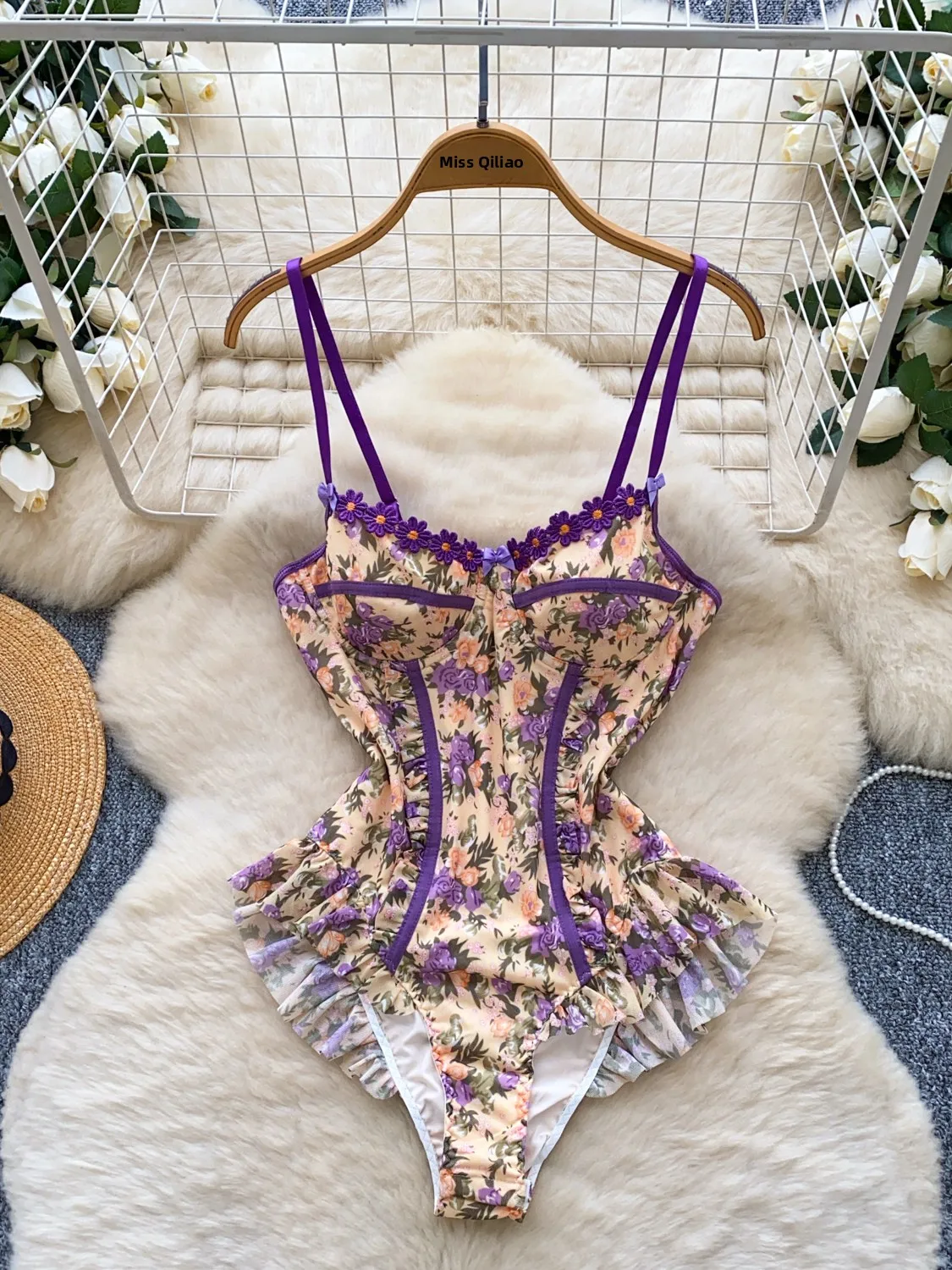 

Ele Floral Print ter One-Piece Women's Summer Top Beautifully Embroidered High Waist ort Pants Straight Cut Commute ...