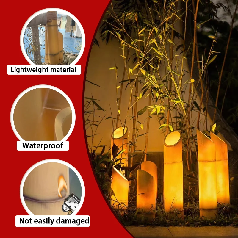 LED 방수 조명 정원 조경 유리 섬유 램프 대나무 튜브 조형 조명 장식 잔디 램프