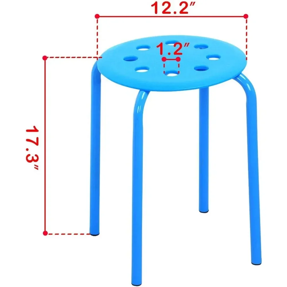 Fashion Simple Stool,Set of 5 Classroom Stackable Stools Plastic Stack Stools Bar Stools Set 17.3in Height