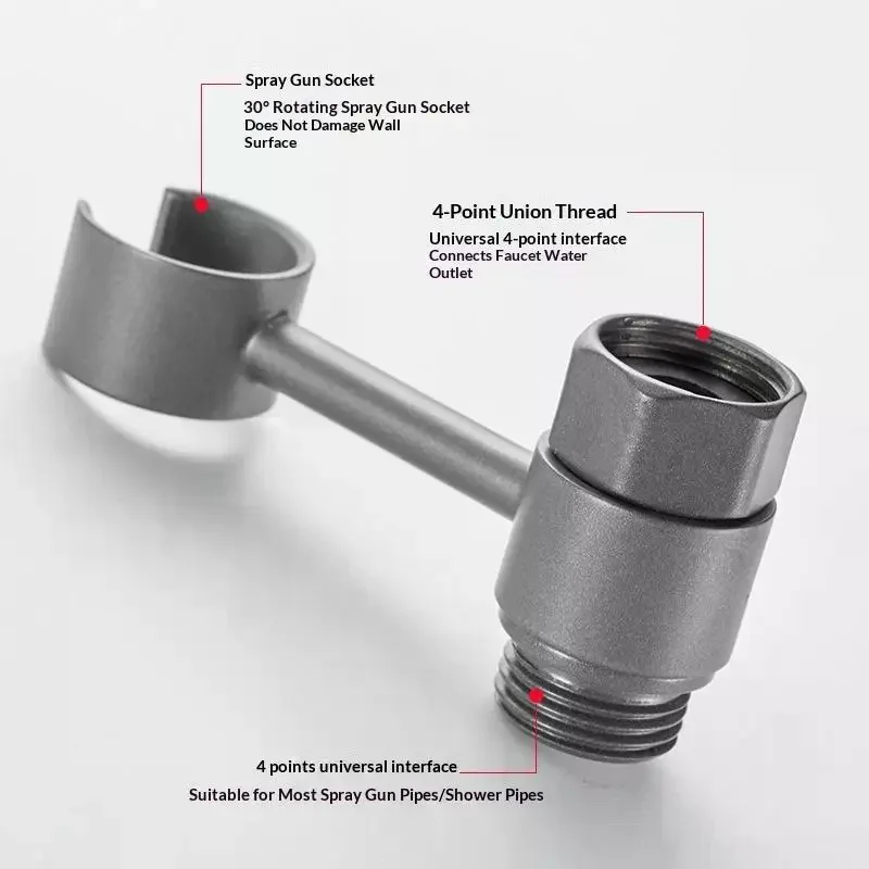 360° Rotatable Handheld Shower Head Holder No Drill Self Adhesive Toilet Sprayer Bracket for Daily Bathroom Use