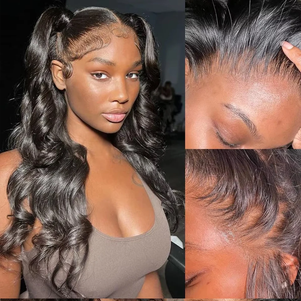 BINF Hair 4x4 Body Wave Lace Closure, nur vorgezupft, transparente Schweizer Spitze, Echthaar für schwarze Frauen, vollständig weich. – Detail 2