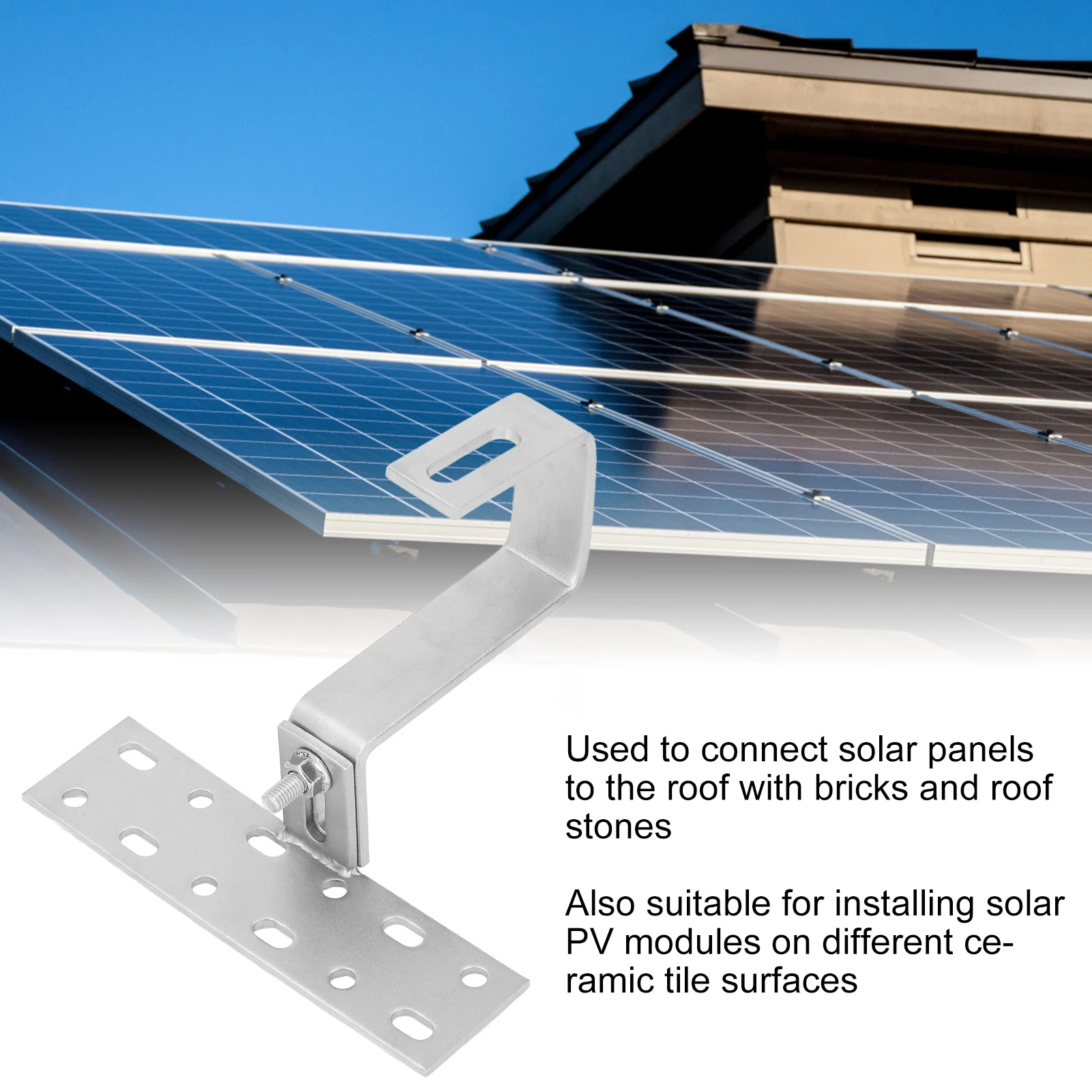 Solar Panel Bracket Stainless Steel Weather Resistant PV Panel Mounting Bracket for Brick Stone Tile Roof