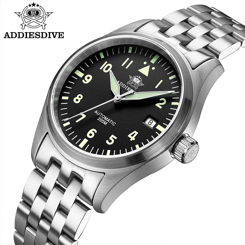 

ADDIESDIVE Automatic Mechanical Watches C3 Super Luminous 20Bar Waterproof Sapphire Glass 316L Stainless Steel Watch For Men