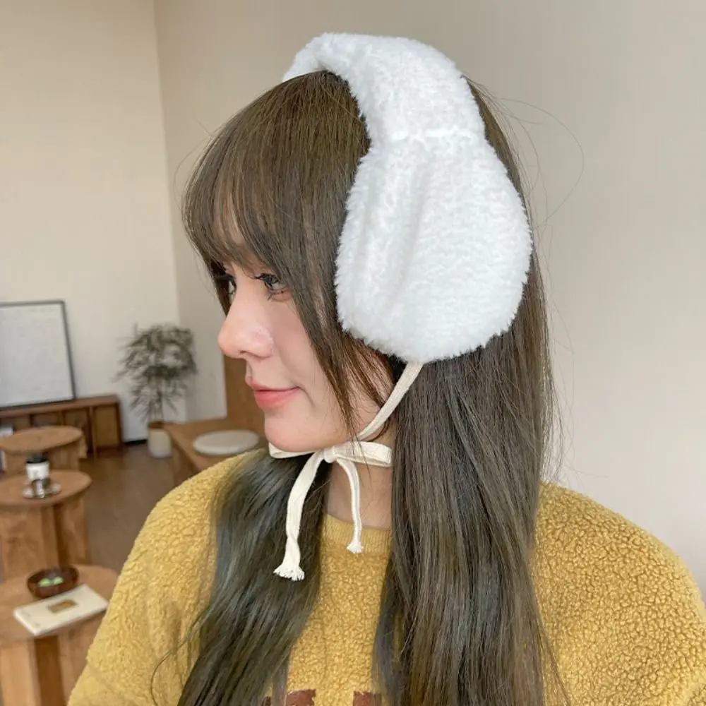 Earmuffs de pelúcia à prova de vento para feminino, Earflap artesanal, macio e quente, subcultura, JK Lolita, coreano e bonito, Y2k, inverno