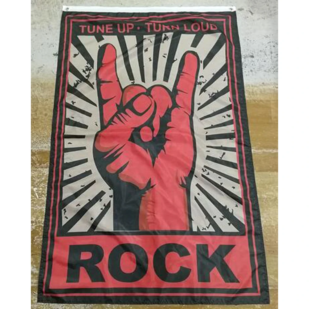 CUSTOM BANNER 150x90cm FOR ROCK Flag WITH TUNE UP