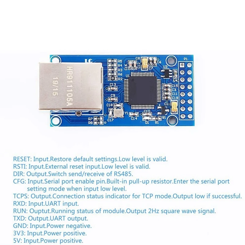 DN-CH9121 Serial Port Ethernet Network Module UART To RJ45 Converter DC 3.3V 5V STM32 TCP/IP Network Module