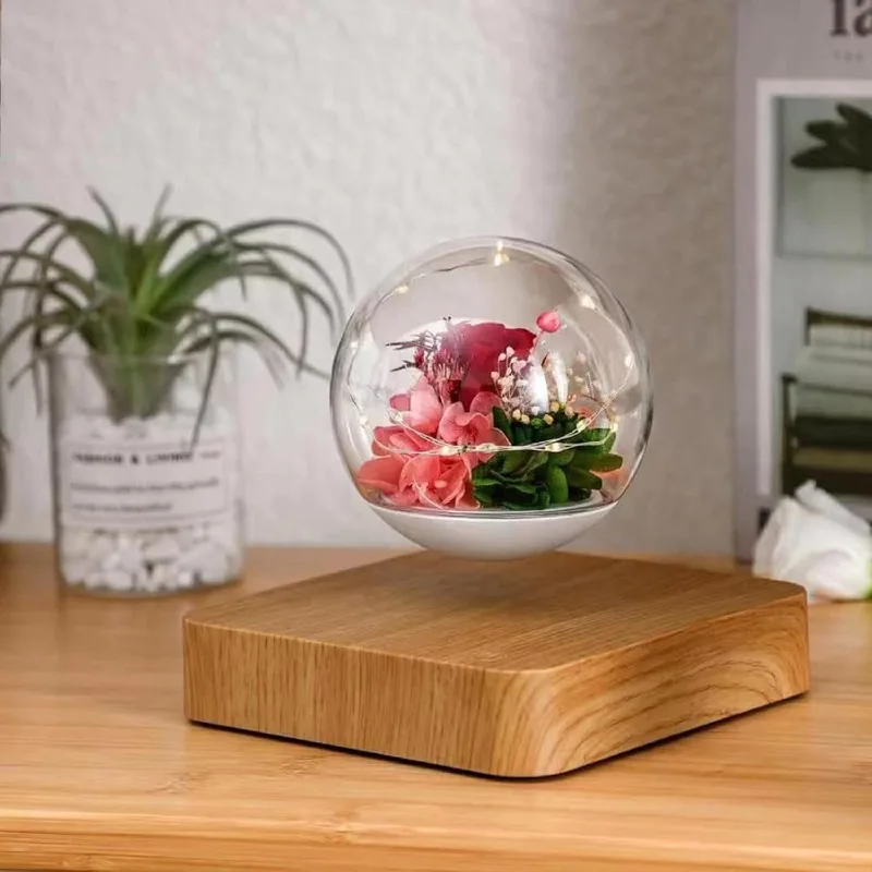 Floating Flower Forever Flowers Real Eternal Roses Levitation Bulb Lamp Floating Light Decorative Light for Kids Lover Friends