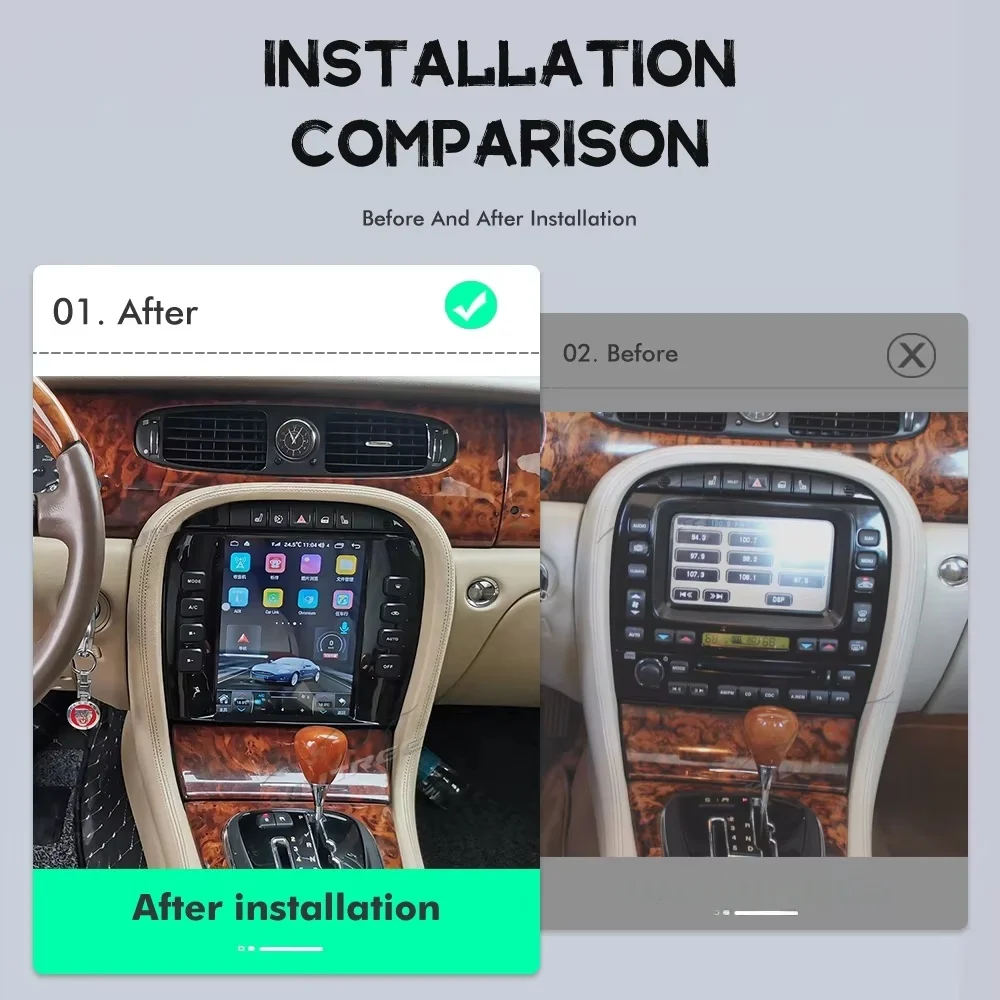 

9,7-дюймовый автомобильный радиоприемник Android 14.0 для Jaguar XJ XJL 2004-2008, авто стерео GPS-навигация, мультимедийный видеоплеер, сенсорный экран