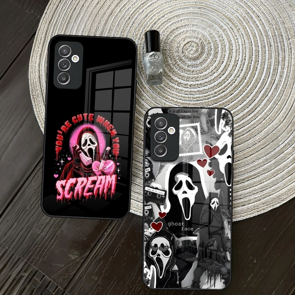 Ghostface Horror Scream Handyhülle für Samsung Galaxy S26 S25 S24 S23 S22 S21 S20 FE Edge plus Ultra Glasabdeckung