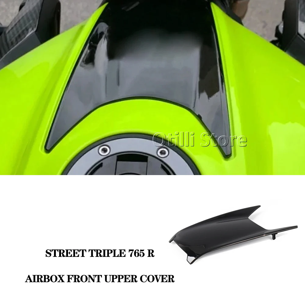 For Street Triple 765 R 765 RS Black Carbon Fiber Motorcycle Parts Fuel Tank Air Box Front Upper Cover Fairing Cowl 765R 765RS