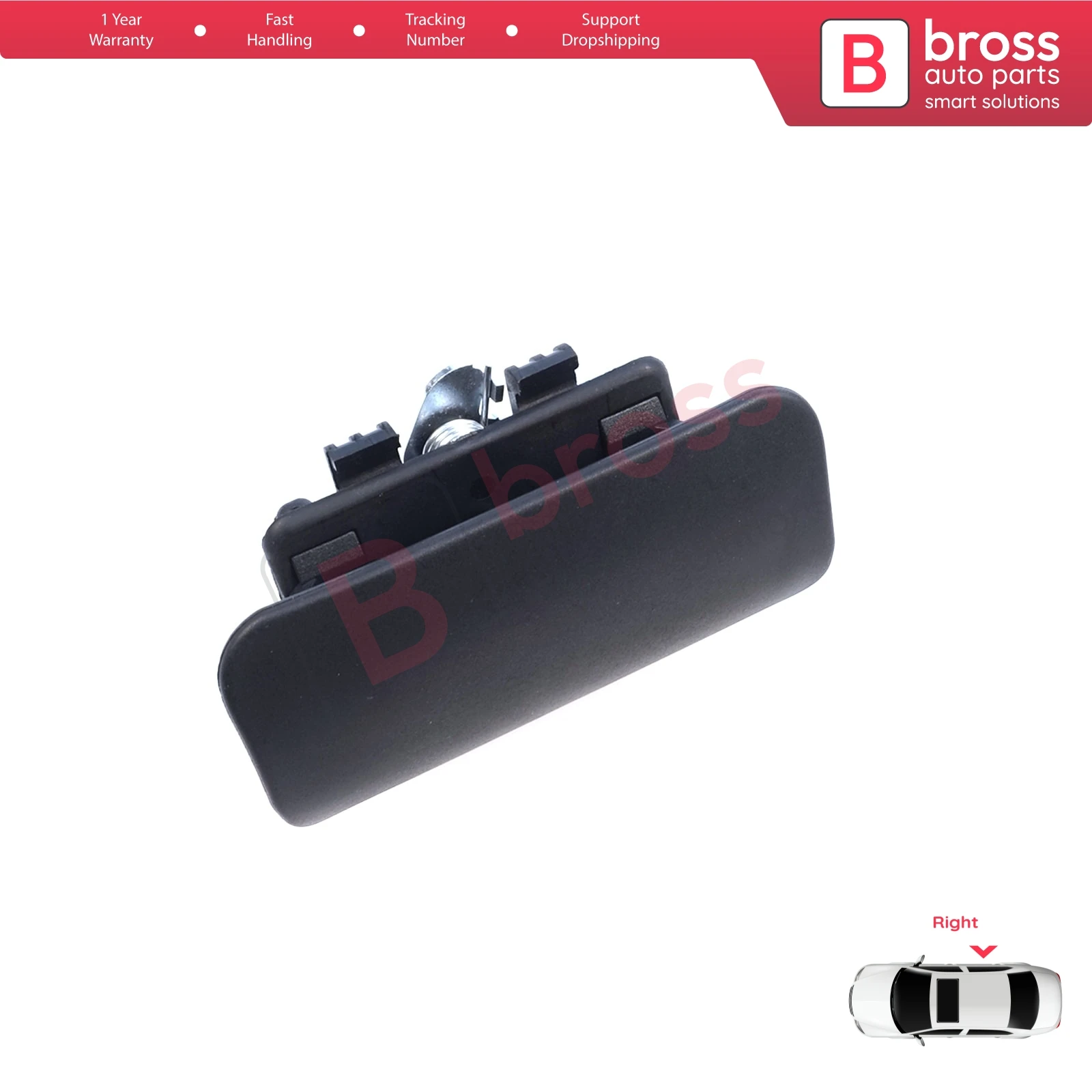 BDP1712 Buitenste handgreep voor de rechter schuifdeur, zwart, voor Transit MK6 MK7 V184 V347 2000-2014 YC15V26600AN 1494057