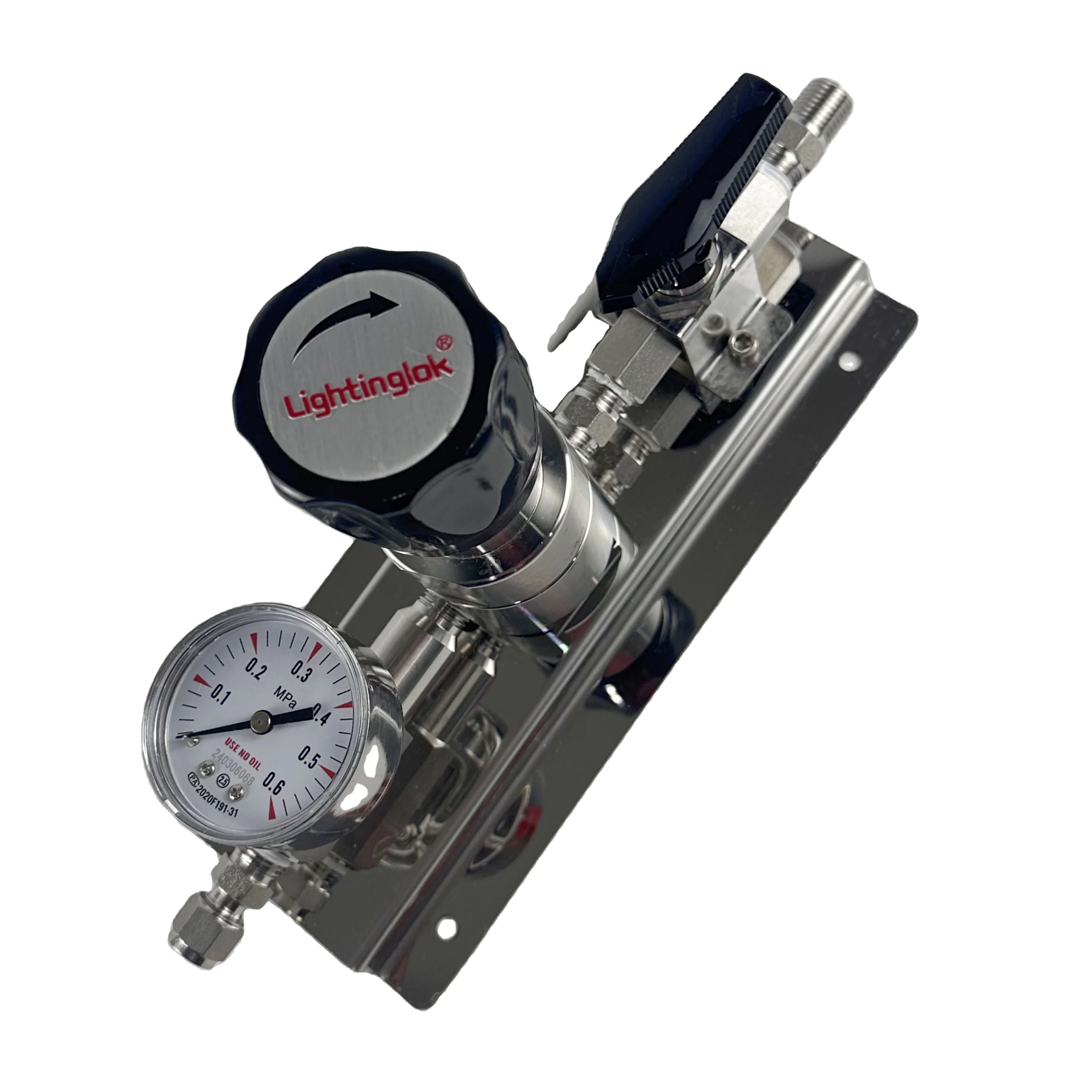 

1/4in Tube Fitting Ball Valve Inert Double High Pressure Secondary Control Panel Pressure Regulator