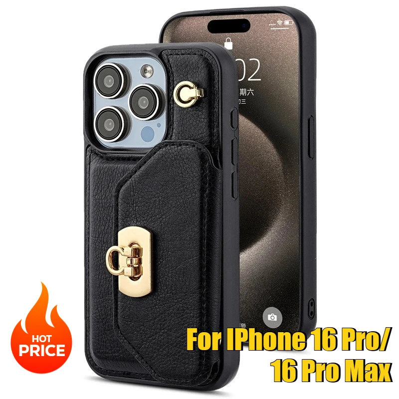 For IPhone 16 Pro/16 Pro Max for Women Sling Bags Phone Cases Card Holders and Leather Phone Covers Suitable