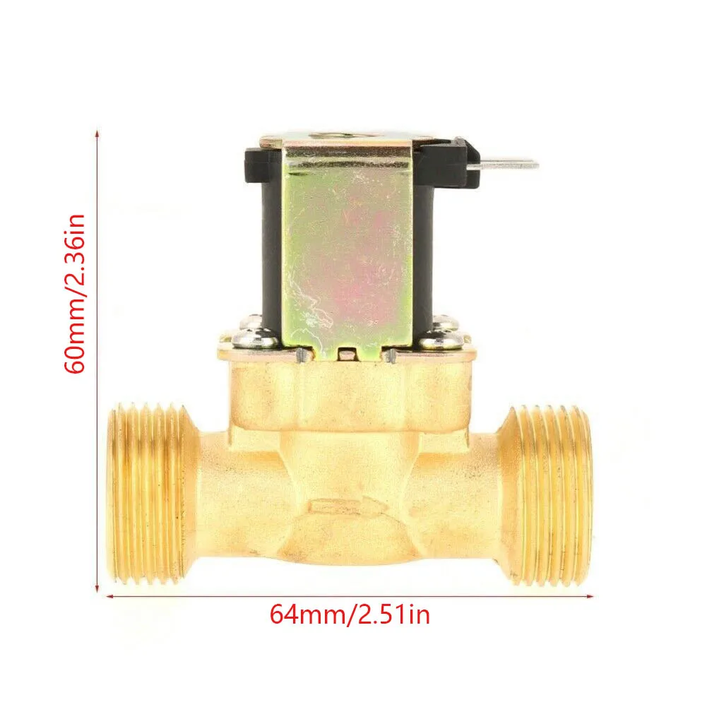 1pc 1/2Inch Electric Solenoid Valve Magnetic DC N/C Water Air Inlet Flow Switch Copper Electric Solenoid DC12V/DC24V/ AC220V