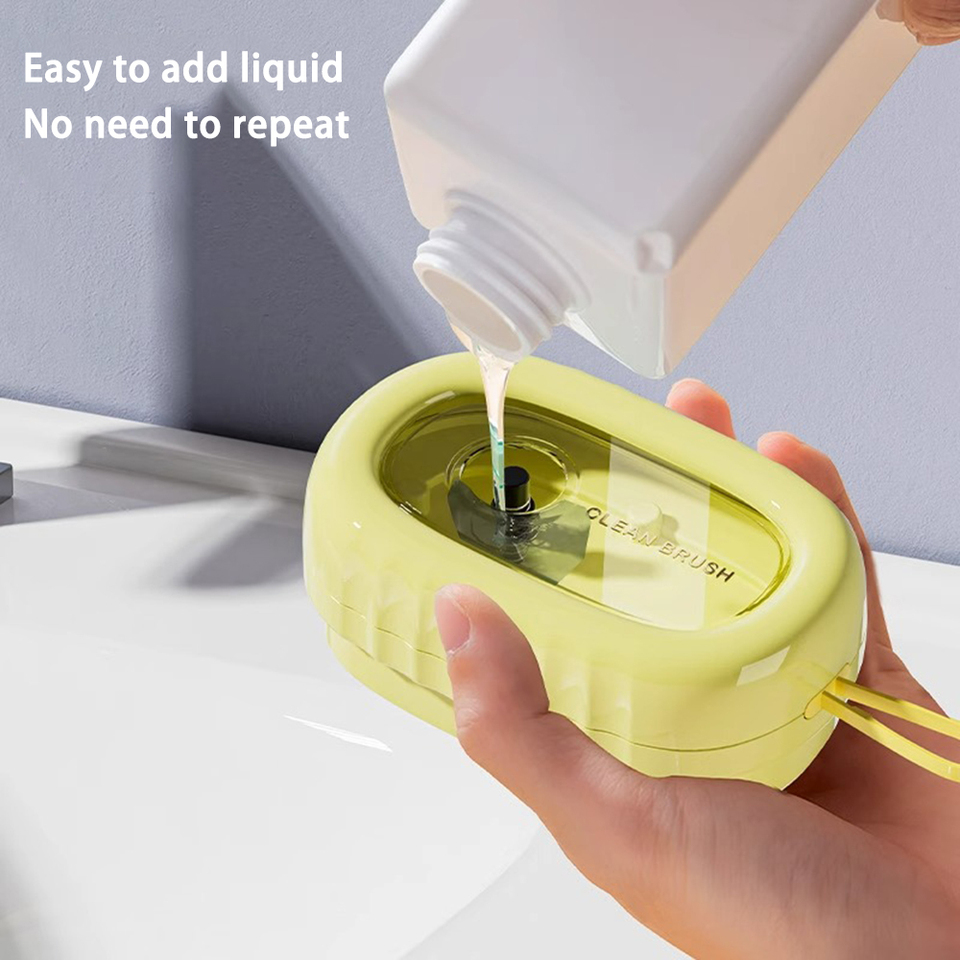  Portable Hand‑Held Laundry Roller Brush Soft Foam Bristle Clothes Scrubber Multi‑Purpose Household Garment Cleaning Washing Tool 