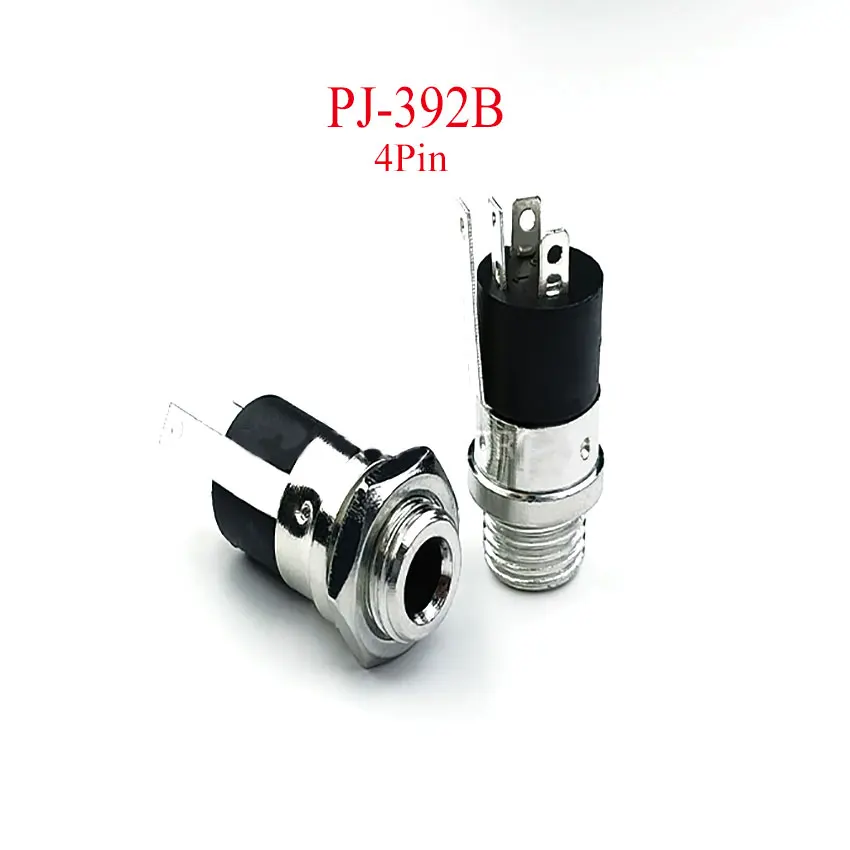 5PCS 3.5mm PJ Series Stereo Female Socket with Screw 3.5 Audio Headphone Jack 3P 4P Vertical Double Channel Connector 392 31640