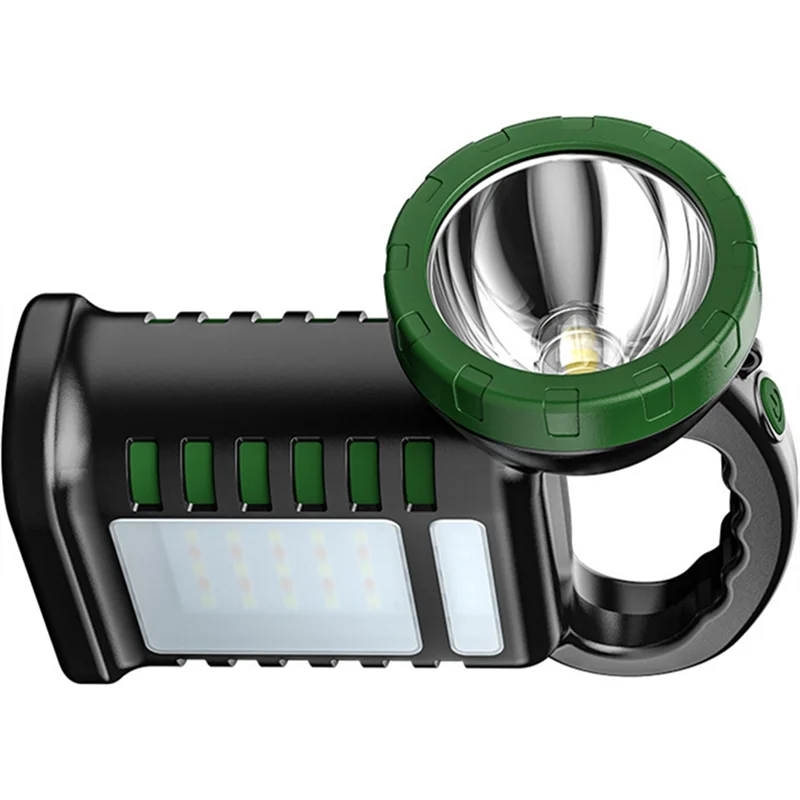 مصباح يدوي COB طويل المدى قابل لإعادة الشحن بالطاقة الشمسية، بنك طاقة 2 في 1 وإضاءة عمل للتخييم والخارج والطوارئ