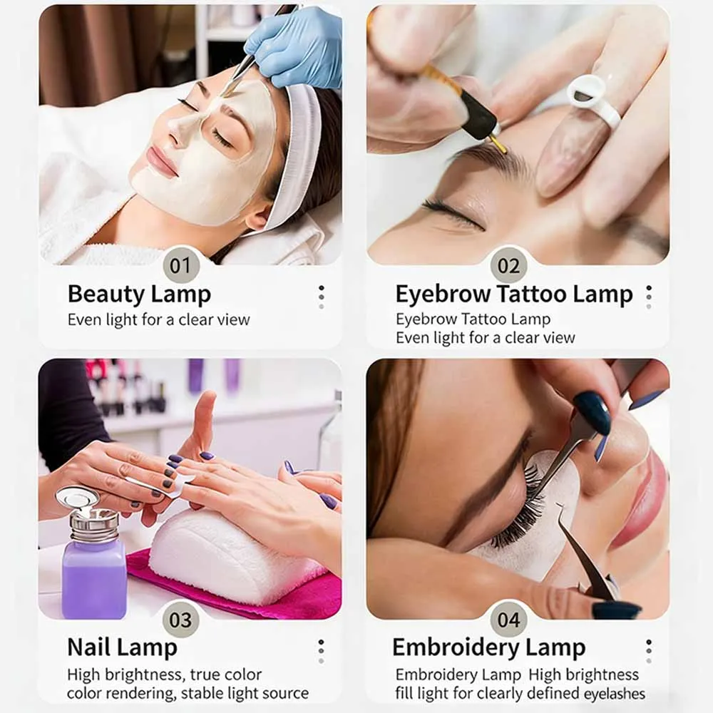 16in U-shaped Half-Moon Beauty Lamp LED Eye-Protective Lamp for Beauty Nail Art Eyelash Extensions Embroidery Eyebrow Procedures - view 6
