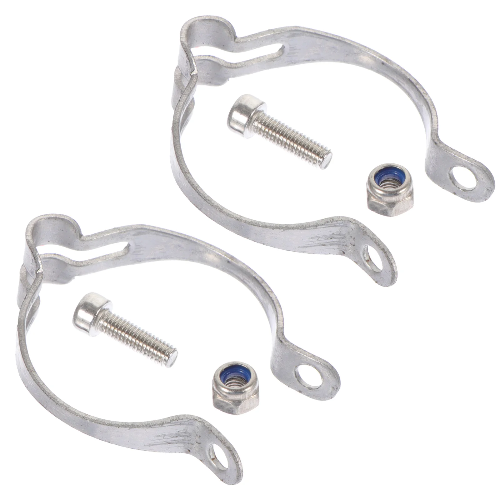 

2 Pcs Brake Cable Pipe Clamp Bicycle Tube Bike Shifting Lever Wire Silver Steel Cycling Clip