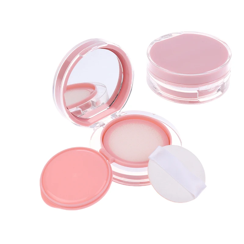 Scatola fai da te per fondotinta mini cuscino d'aria rosa Scatola vuota per soffio con specchio per contenitore cosmetico per crema BB Custodia per trucco Cura della pelle