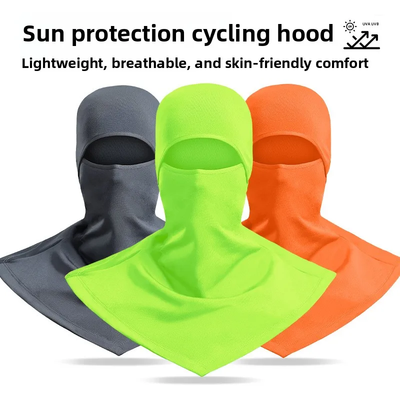 Sun Protection Full Face Mask with Shawl Lycra Ice Silk High Elastic Breathable Anti-UV for Outdoor Activities