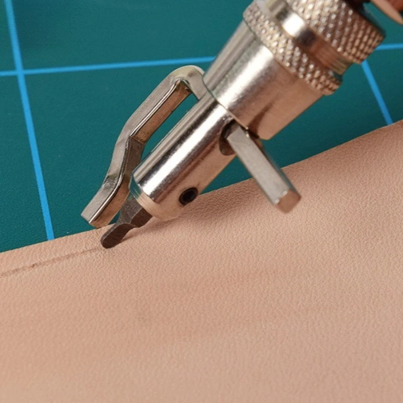 Picture 7: Handmade Multifunctional DIY Leather Slotter Tool Stainless Steel Cutter Material Edge Trimming Replaceable Cutter Head Tool